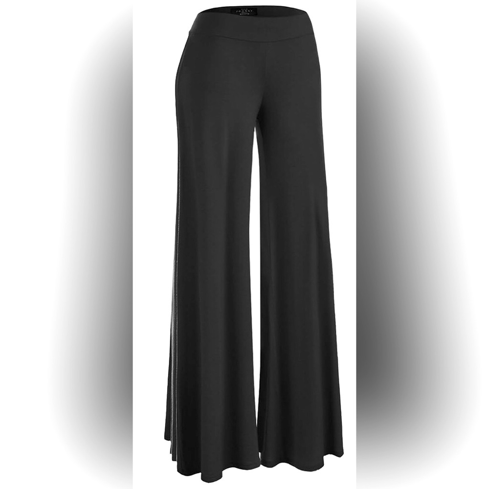 Made by Johnny Women Solid Casual Comfy Stretchy Wide leg Palazzo Lounge Pants